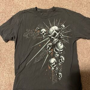 Men's Black Skull Graphic T-Shirt